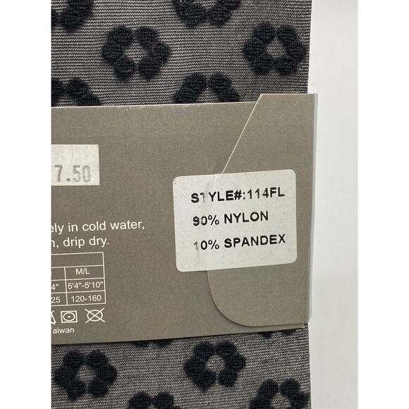 FRENCH CURVE Women's Black Floral Sheer Stretch Lightweight Leggings SZ M/L - Picture 9 of 10